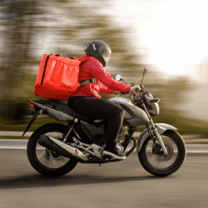 PRL repartidor/a con motocicleta, patinete y bicicleta